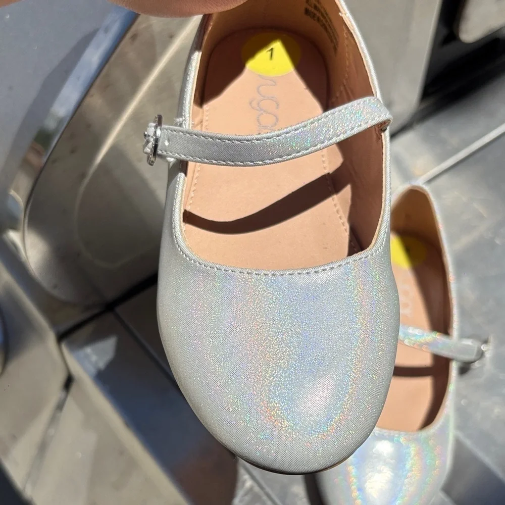 Sugar Kids Shimmering Silver Dress Shoes